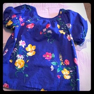Floral bell sleeved Old Navy Royal Blue Shirt.